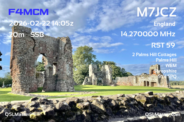 QSL Master Card for M7JCZ QSO with F4MCM