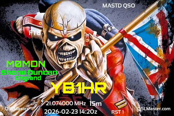 QSL Master Card for M0MDN QSO with YB1HR