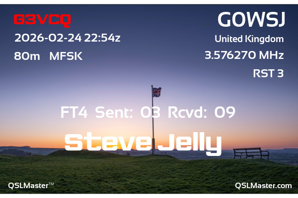 QSL Master Card for G0WSJ QSO with G3VCQ
