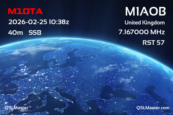 QSL Master Card for M1AOB QSO with M1OTA