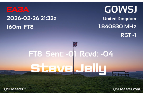 QSL Master Card for G0WSJ QSO with EA3A