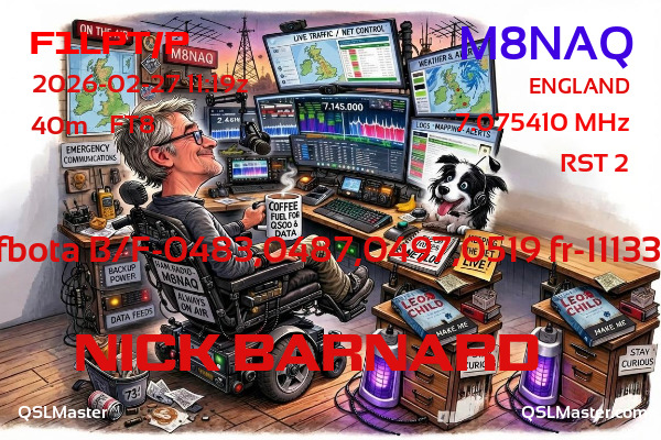 QSL Master Card for M8NAQ QSO with F1LPT/P