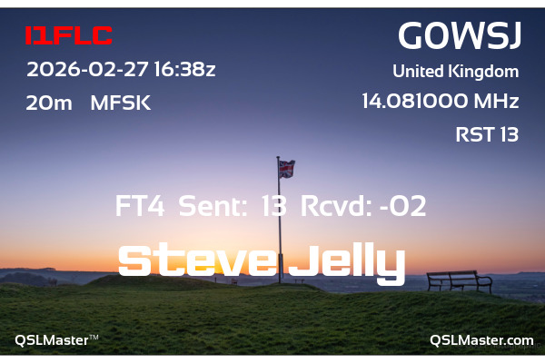 QSL Master Card for G0WSJ QSO with I1FLC