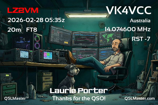 QSL Master Card for VK4VCC QSO with LZ2VM