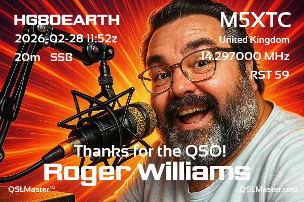 QSL Master Card for M5XTC QSO with HG80EARTH