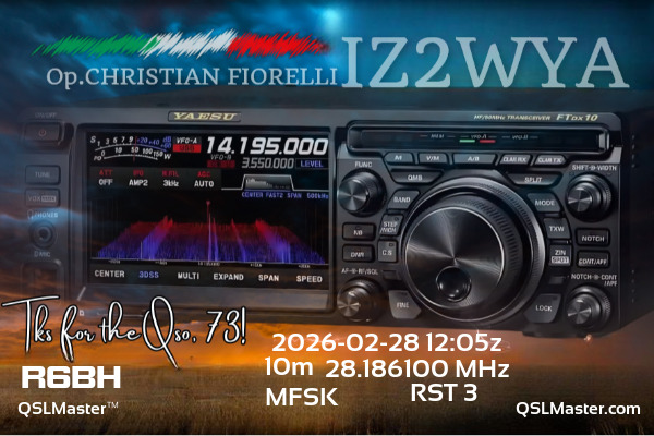 QSL Master Card for IZ2WYA QSO with R6BH