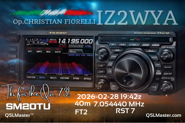 QSL Master Card for IZ2WYA QSO with SM2OTU