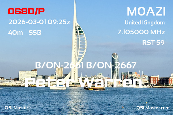 QSL Master Card for M0AZI QSO with OS8D/P