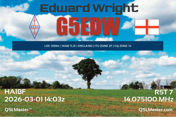 QSL Master Card for G5EDW QSO with HA1BF