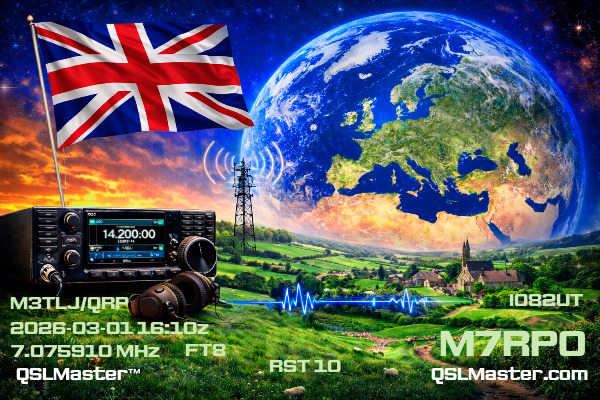 QSL Master Card for M7RPO QSO with M3TLJ/QRP