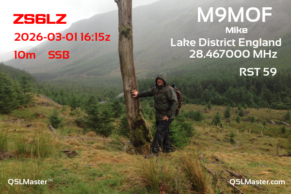 QSL Master Card for M9MOF QSO with ZS6LZ