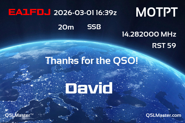 QSL Master Card for M0TPT QSO with EA1FDJ