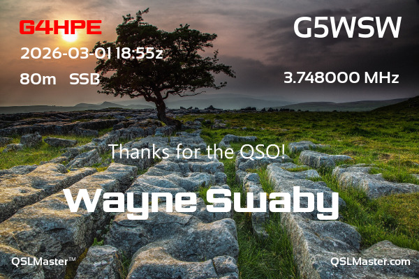 QSL Master Card for G5WSW QSO with G4HPE