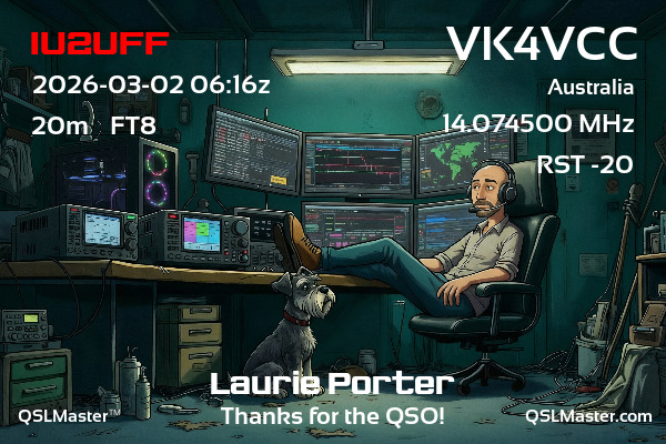 QSL Master Card for VK4VCC QSO with IU2UFF