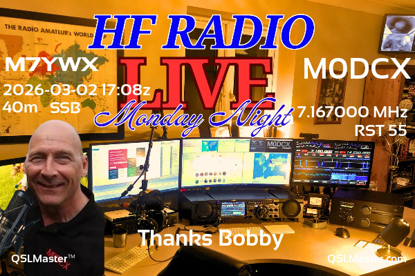 QSL Master Card for M0DCX QSO with M7YWX