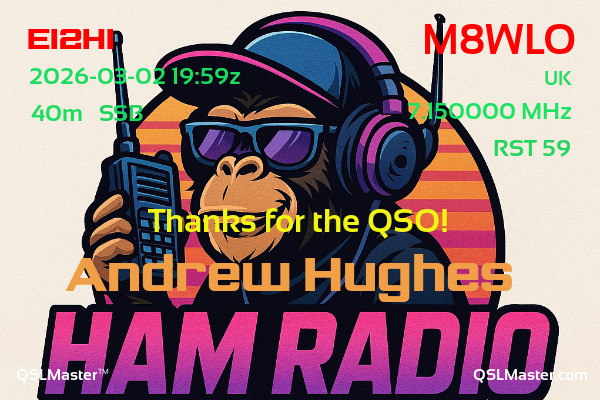 QSL Master Card for M8WLO QSO with EI2HI