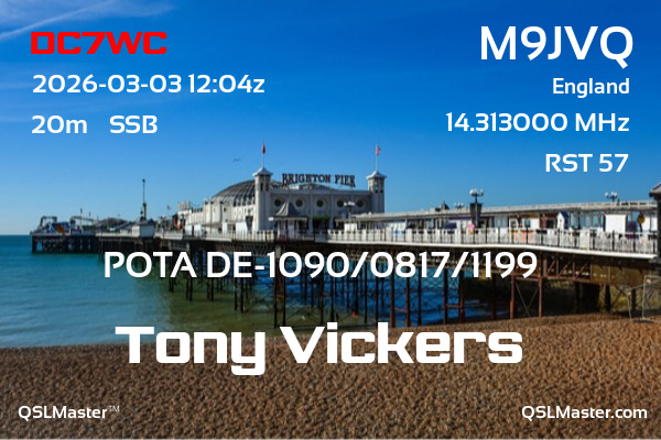 QSL Master Card for M9JVQ QSO with DC7WC