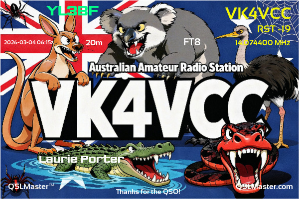 QSL Master Card for VK4VCC QSO with YL3BF