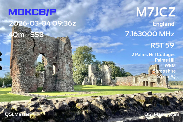 QSL Master Card for M7JCZ QSO with M0KCB/P