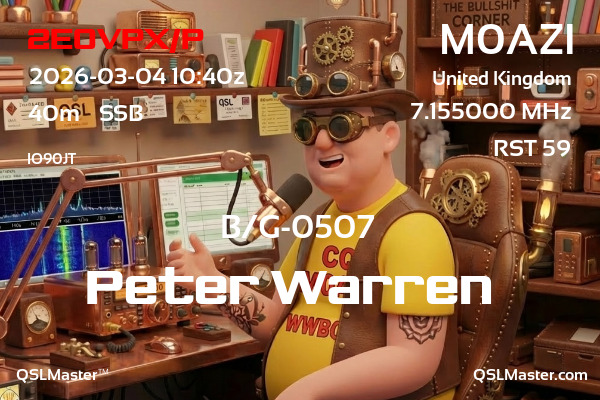QSL Master Card for M0AZI QSO with 2E0VPX/P
