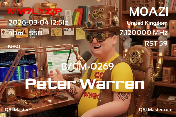 QSL Master Card for M0AZI QSO with MM7LYZ/P