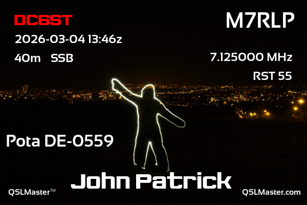 QSL Master Card for M7RLP QSO with DC6ST
