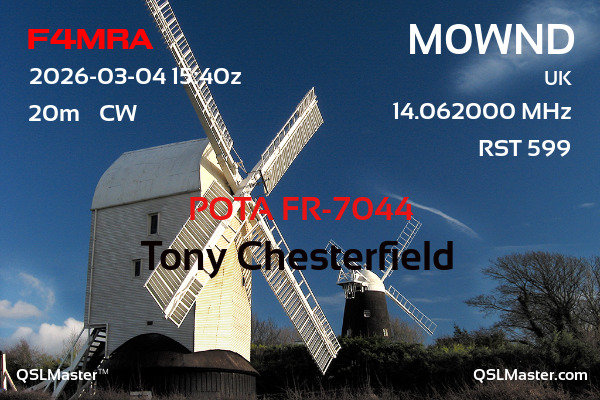 QSL Master Card for M0WND QSO with F4MRA