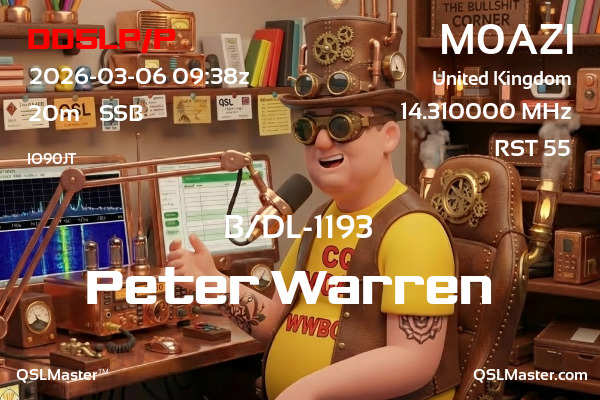 QSL Master Card for M0AZI QSO with DD5LP/P