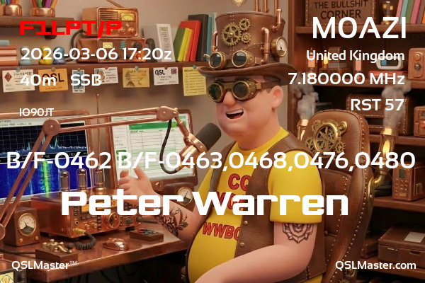 QSL Master Card for M0AZI QSO with F1LPT/P