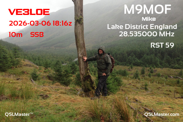 QSL Master Card for M9MOF QSO with VE3LOE