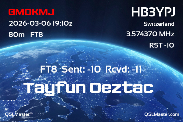 QSL Master Card for HB3YPJ QSO with GM0KMJ
