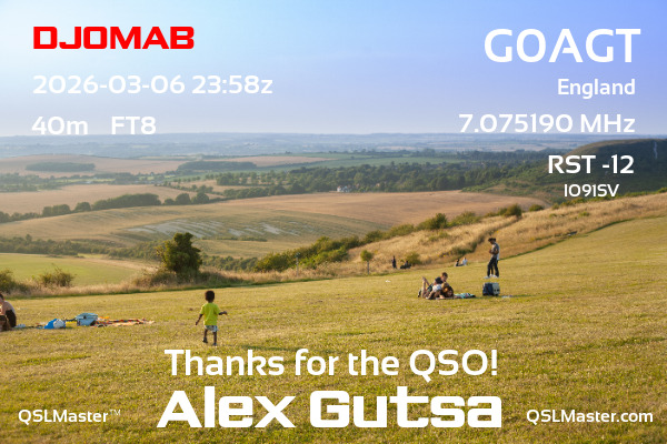 QSL Master Card for G0AGT QSO with DJ0MAB