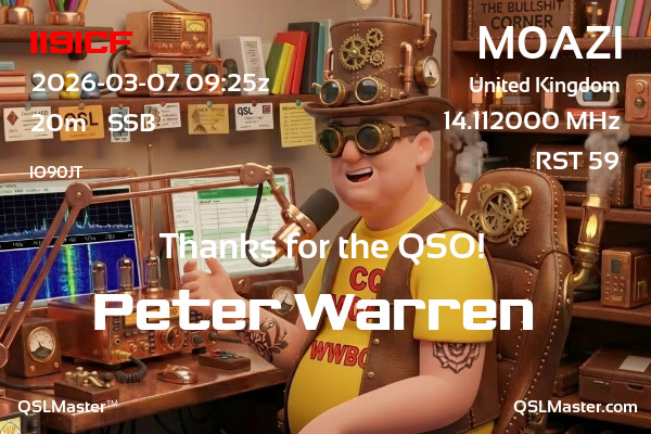 QSL Master Card for M0AZI QSO with II9ICF