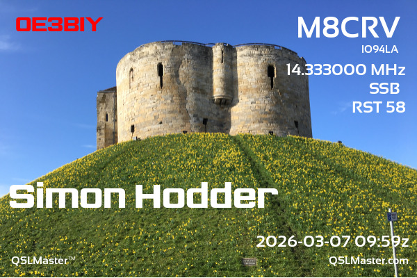 QSL Master Card for M8CRV QSO with OE3BIY