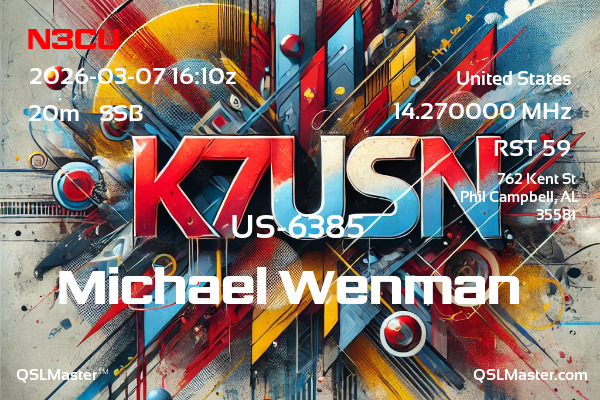 QSL Master Card for K7USN QSO with N3CU