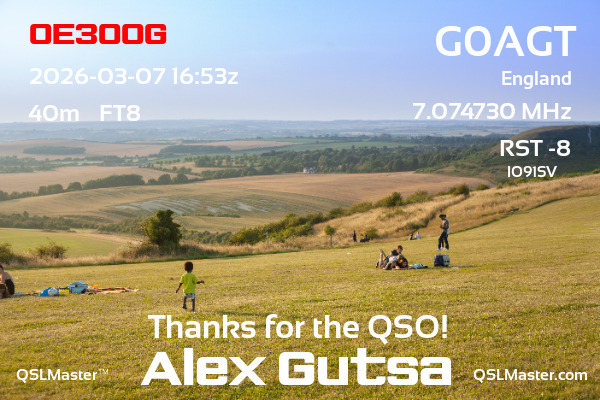 QSL Master Card for G0AGT QSO with OE3OOG