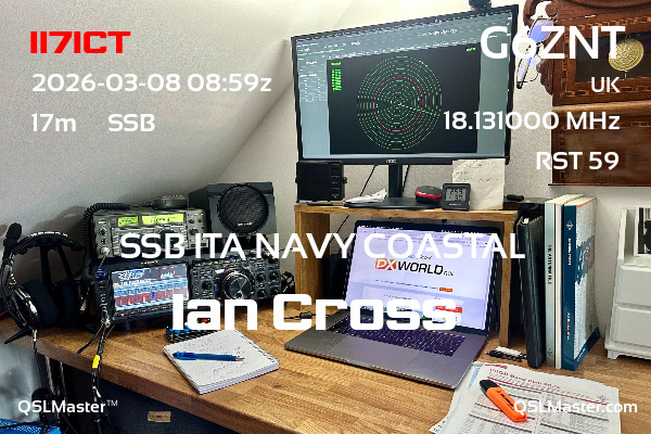 QSL Master Card for G6ZNT QSO with II7ICT