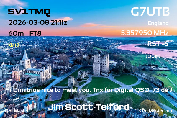QSL Master Card for G7UTB QSO with SV1TMQ