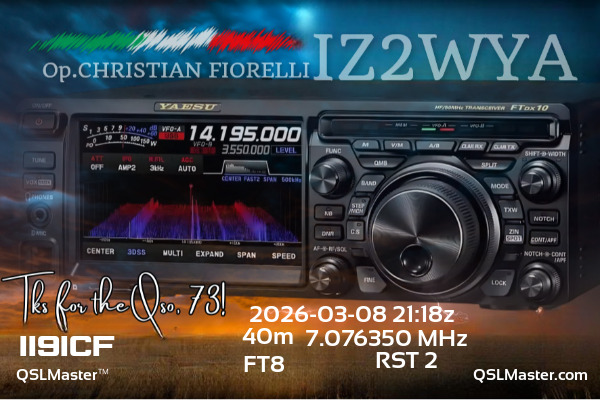 QSL Master Card for IZ2WYA QSO with II9ICF