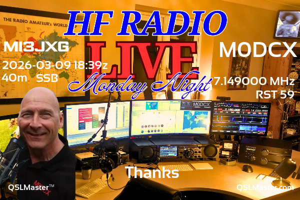 QSL Master Card for M0DCX QSO with MI3JXG