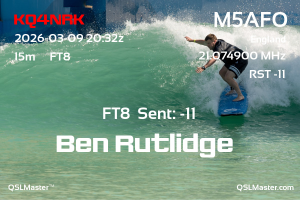 QSL Master Card for M5AFO QSO with KQ4NRK
