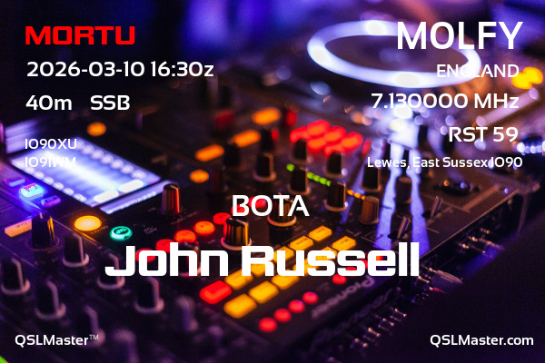 QSL Master Card for M0LFY QSO with M0RTU