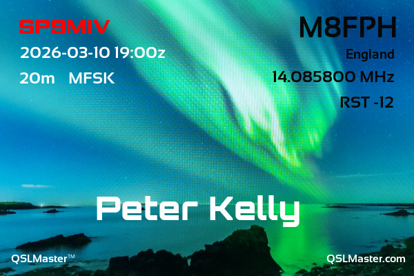 QSL Master Card for M8FPH QSO with SP9MIV