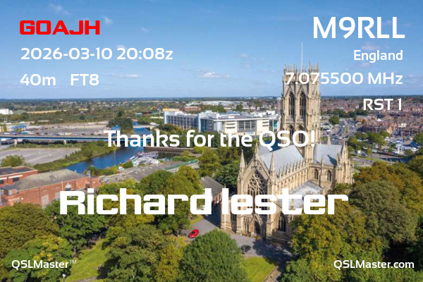 QSL Master Card for M9RLL QSO with G0AJH