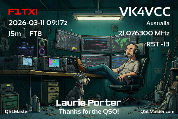 QSL Master Card for VK4VCC QSO with F1TXI