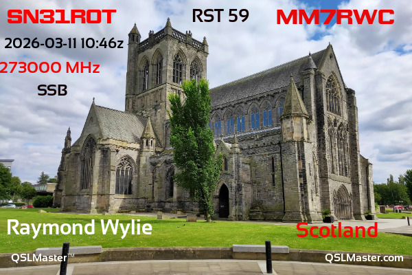 QSL Master Card for MM7RWC QSO with SN31ROT