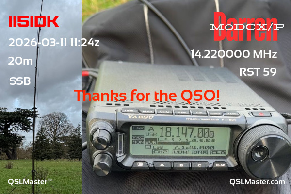 QSL Master Card for M0DCX/P QSO with II5IDK