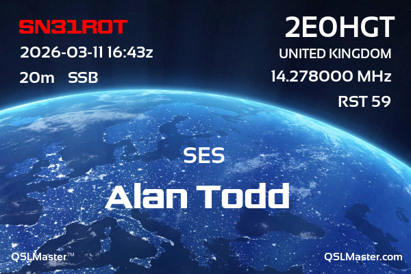 QSL Master Card for 2E0HGT QSO with SN31ROT