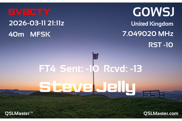 QSL Master Card for G0WSJ QSO with SV2CTY