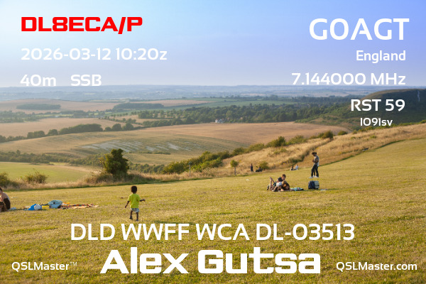 QSL Master Card for G0AGT QSO with DL8ECA/P